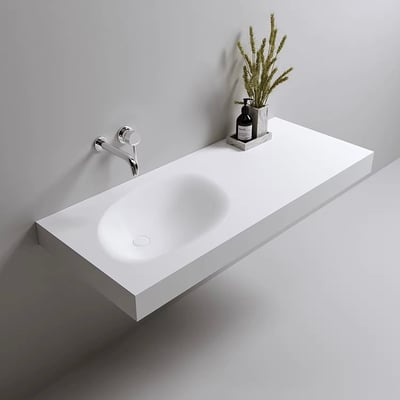 IDEAVIT - 人造石一體成型掛式盆 - K-209-T-UP3