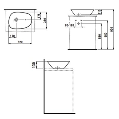 LAUFEN - PALOMBA 立式檯面盆 - 81680.27