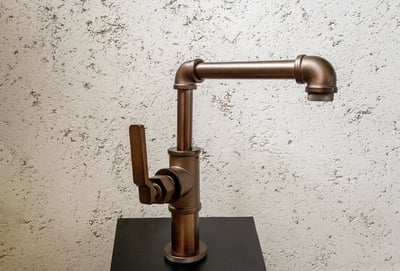 JiangPin-復古工業風 - 冷熱混合單把型 / 面盆龍頭 (霧砂黑、絲面古銅)4