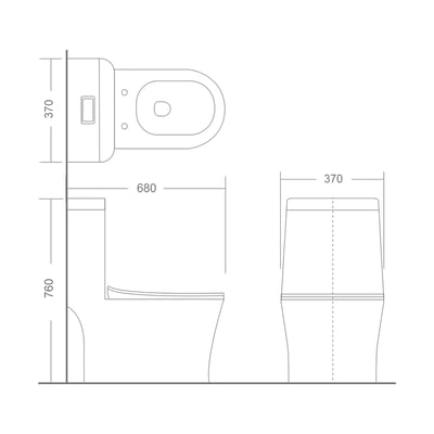 MRBEAR - 兩段式省水單體馬桶 /  PMA-1901.3 / PMA-1901.42