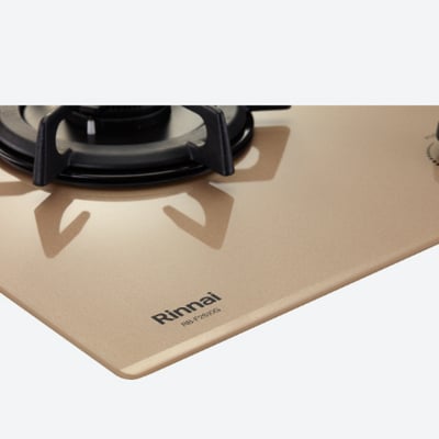 日本林內 - 檯面式蓮花玻璃雙口爐 RB-F2610G(K) -含標準安裝3