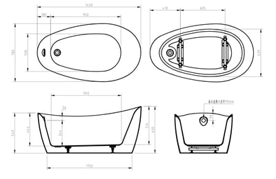 進口I系列 - 蛋型獨立浴缸 / 壓克力獨立浴缸 - SR-PA-H1814