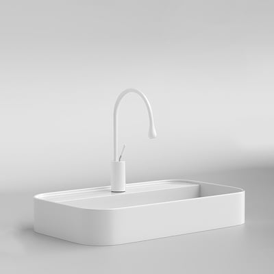 IDEAVIT - 橢圓弧角 / 薄邊台上盆 - KW15103-B (盆上龍頭 / 無溢水口)3