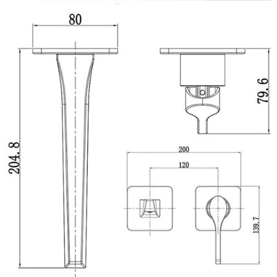 DE系列 - 埋牆 / 壁掛式面盆龍頭 - D706416