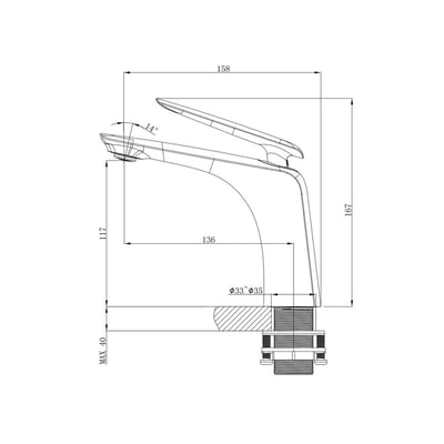 DE . 弧面特殊腰身設計面盆龍頭  DH-6301.2-S8