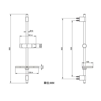 KOHLER × ACCLIV 60cm  升降桿 - 26789T - CP/AF/BN/BL5
