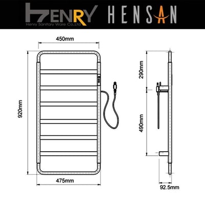 HENSAN - 智能電熱毛巾桿 / F-2023(人文鋼)3