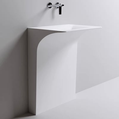 歐洲星級飯店款 - 荷蘭IDEAVIT - 純手工訂製CORIAN-人造石一體落地盆-Z.23-KL.M2