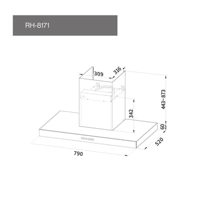 倒T式4D直吸導流設計排油煙機-RH-81714