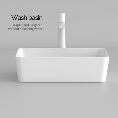 IDEAVIT - 方形弧角/薄邊台上盆 - KW2101-B (無溢水口)5
