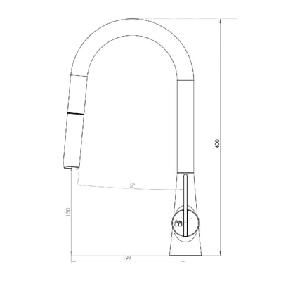 FLEAKER廚房無鉛伸縮龍頭-黑-龍頭系列 EA-211-GB7