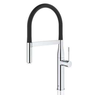 GROHE｜ESSENCE單槍活動式龍頭 黑色套管(鉻色)-302940001