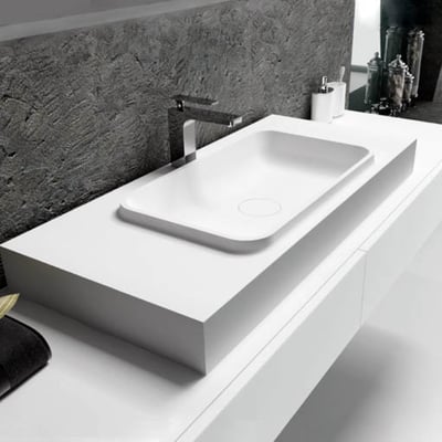 IDEAVIT - 白色平光霧面人造石壁掛盆 - WA1510020111