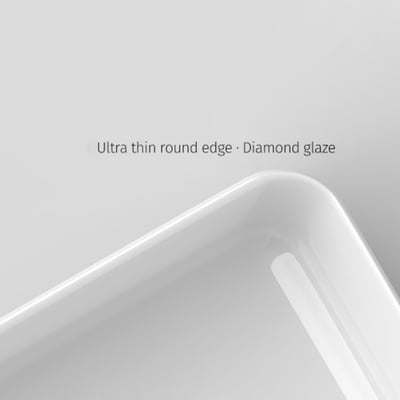 IDEAVIT - 方形弧角/薄邊台上盆 - KW2101-B (無溢水口)7