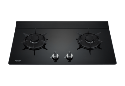 Rinnai林內-檯面式彩焱玻璃雙口爐RB-L2600G(B)1