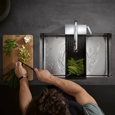 Hansgrohe Aquno Select M81 廚房抽拉瀑布龍頭 - 738378006