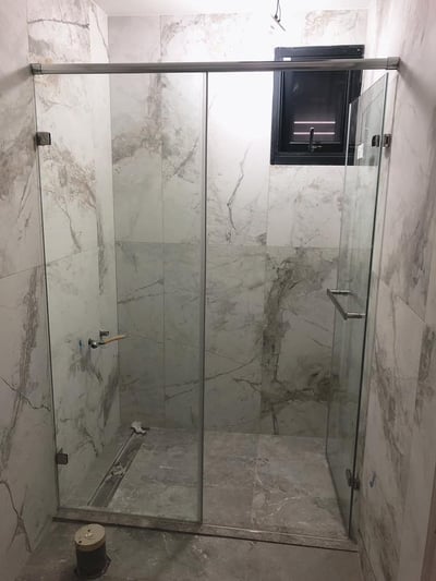 淋浴拉門乾溼分離 - 一字無框內開/外開 JC-0026