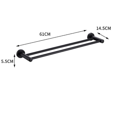 雷勒-霧黑系列-雙桿毛巾桿-BH-9.1552
