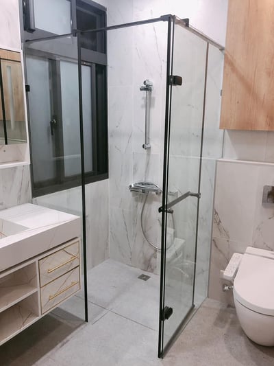 淋浴拉門乾溼分離 - 一字無框內開/外開 JC-006B7