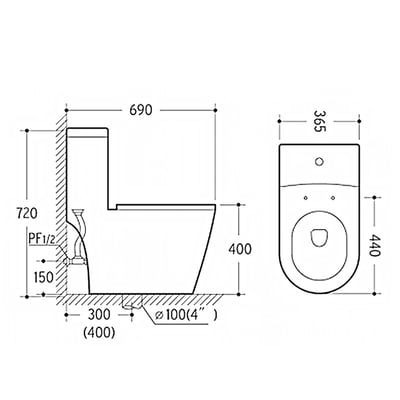 Cassido - 單體兩段式沖水馬桶 / BL032(O-804)2