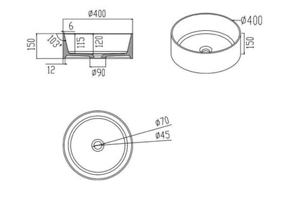 IDEAVIT - 人造石獨立圓形面盆 - K-518C-T-SW4