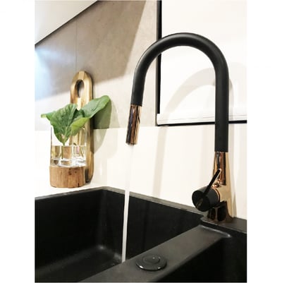 FLEAKER廚房無鉛伸縮龍頭-黑-龍頭系列 EA-211-GB8