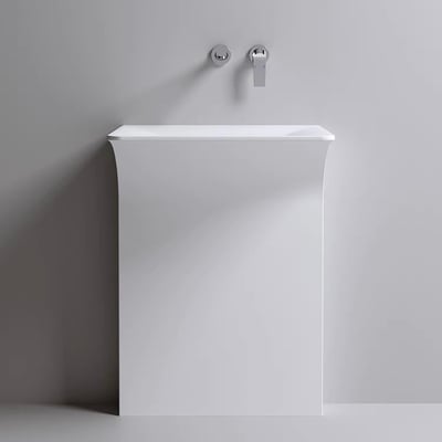 歐洲星級飯店款 - 荷蘭IDEAVIT - 純手工訂製CORIAN-人造石一體落地盆-Z.23-KL.M3