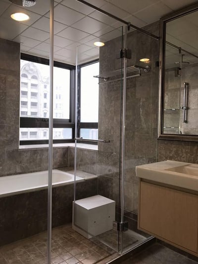 淋浴拉門乾溼分離 - 一字無框內開/外開 JC-0024