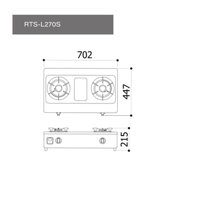 Rinnai林內-台爐式彩焱不鏽鋼雙口爐-RTS-L270S4