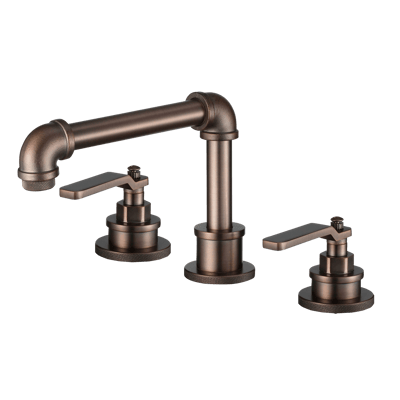 JiangPin-復古工業風 - 分控式雙把手 / 面盆龍頭 (霧砂黑、絲面古銅)2