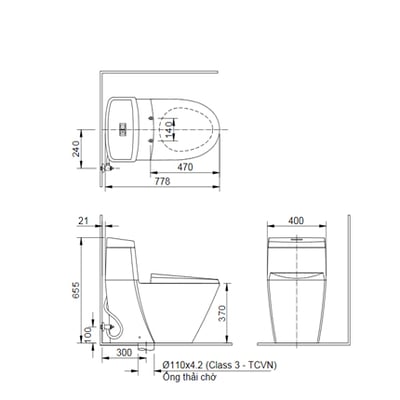 日本 INAX 單體馬桶 AC-909VRN-TW2