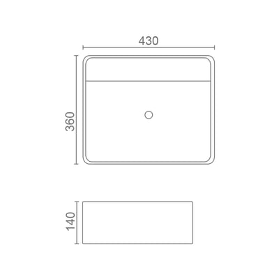 MRBEAR - 大長方陶瓷盆 / PMA-1097A2