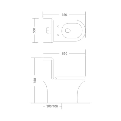 MRBEAR - NEW!! 兩段式省水單體馬桶 / PMA -1929.3 / PMA -1929.42