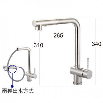 Day&Day - 304不鏽鋼廚房伸縮無鉛龍頭 / ED-KS835082