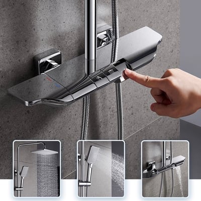 2024 IDEAVIT - MANCHOSE新款流線外型設計按鍵切換淋浴花灑2