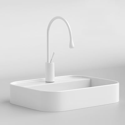 IDEAVIT - 橢圓弧角 / 薄邊台上盆 - KW15103-B (盆上龍頭 / 無溢水口)7