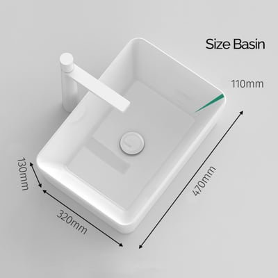 IDEAVIT - 方形弧角/薄邊台上盆 - KW2101-B (無溢水口)11