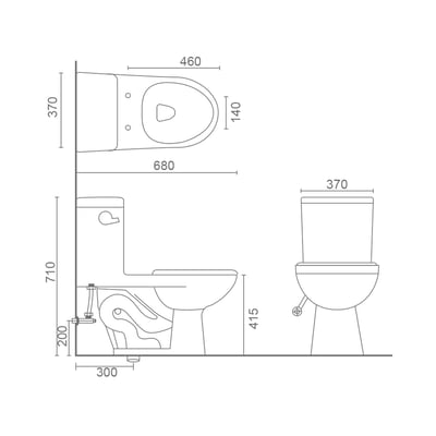 MRBEAR - 單段側壓省水馬桶 / PMA-170.32