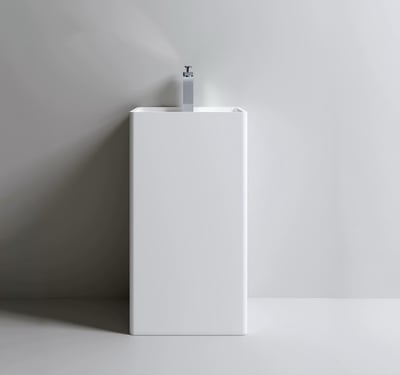 歐洲星級飯店款 - 荷蘭IDEAVIT - 純手工訂製CORIAN-人造石一體落地盆-Z.23-90073