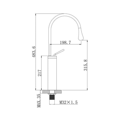 DE - 鵝頸龍頭 - 水滴型造型面盆龍頭 - G.8.565919