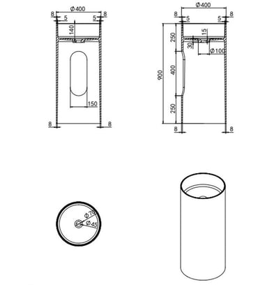 歐洲星級飯店款 - 荷蘭IDEAVIT - 純手工訂製CORIAN-人造石一體落地盆-O.23-90782