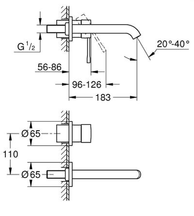 GROHE Essence雙孔埋壁式面盆龍頭-194085