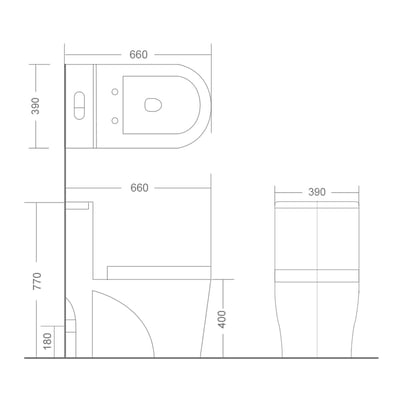 MRBEAR - 兩段式省水單體馬桶 / MA -1939 -SL 壁排系列2