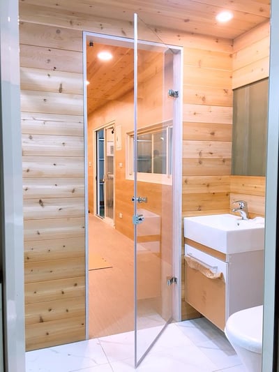 淋浴拉門乾溼分離-無框單門 JC-00113