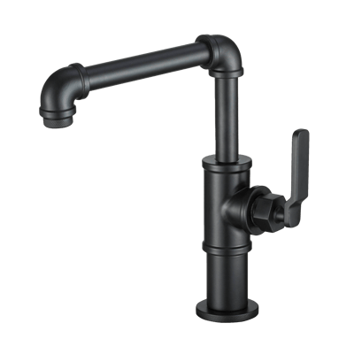 JiangPin-復古工業風 - 冷熱混合單把型 / 面盆龍頭 (霧砂黑、絲面古銅)1