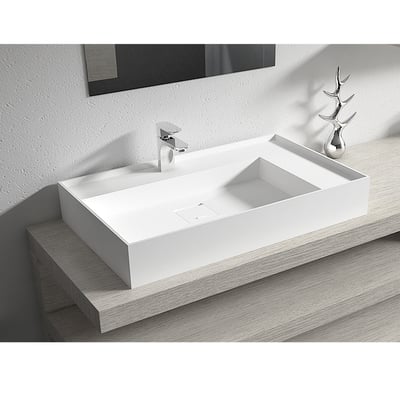 IDEAVIT - 白色平光霧面人造石壁掛盆 - WA15202.8L4