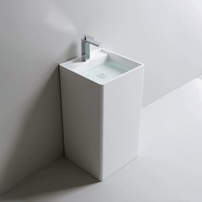 歐洲星級飯店款 - 荷蘭IDEAVIT - 純手工訂製CORIAN-人造石一體落地盆-Z.23-90075