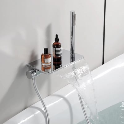 DE系列款 - 旋鈕切換寬台面式瀑布龍頭 - LD-1807-K-T1