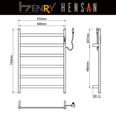 HENSAN - 智能電熱毛巾桿 / F-2405-SG(爾雅灰)3