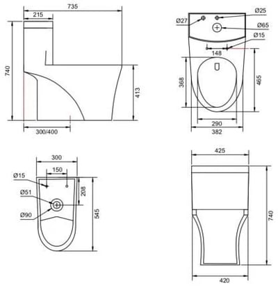 加拿大H&H - 奈米抗汙單體馬桶 - WD-001C3